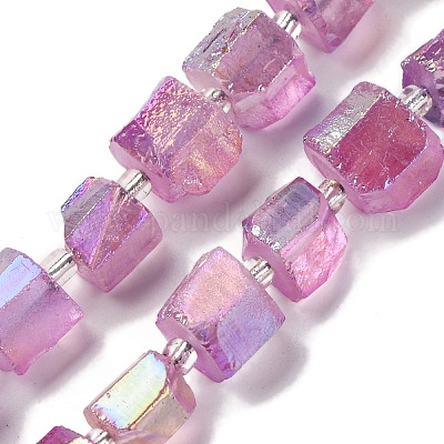 Гальванические природный кварц бисер пряди G-G767-02-19-1