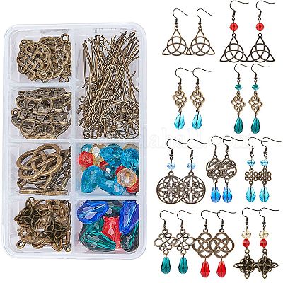 Наборы для самостоятельного изготовления сережек с узлом «Тринити» DIY-SC0012-12AB-1