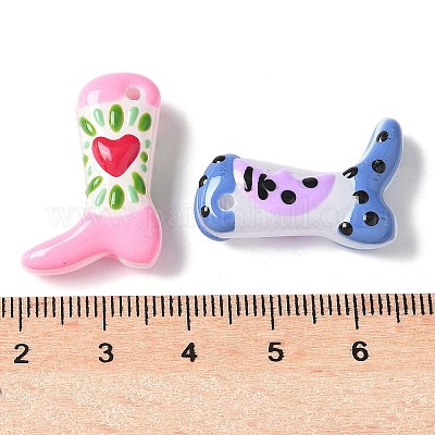 Окрашенные стеклянные бусины эмалевые бусины X1-BLOW-D300-01A-1