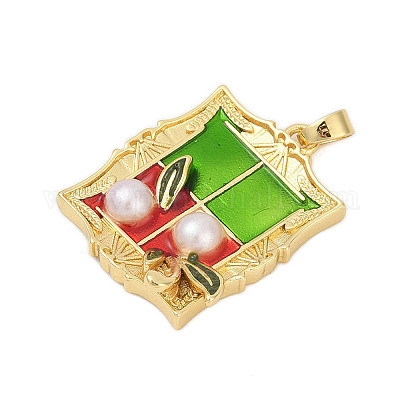 Латунь эмаль подвески KK-U068-12B-03G-1