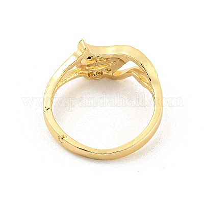 Открытые манжеты из латуни с микро паве с прозрачным фианитом RJEW-G309-32G-1