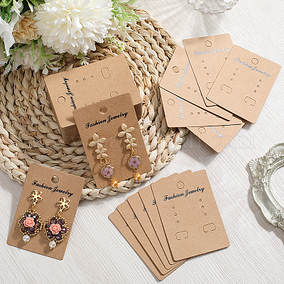 200 шт. Карточки для демонстрации сережек из крафт-бумаги&nbsp;CDIS-SP0001-17-1