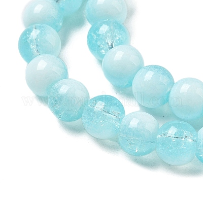 Стеклянные бусины кракле X-GLAA-U001-6mm-08-1