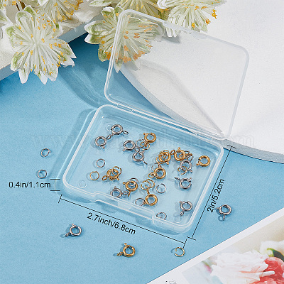 20 шт. 2-х цветные застежки-кольца из нержавеющей стали 304 с гладкой поверхностью&nbsp;STAS-SC0004-42-1