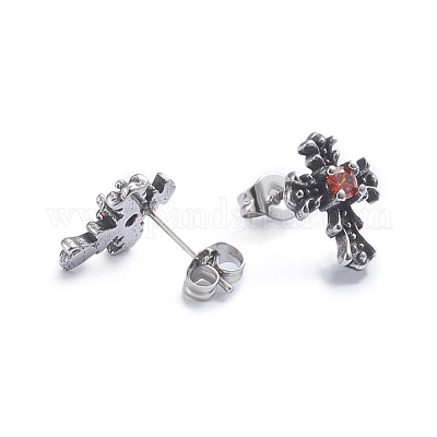 Серьги-гвоздики из нержавеющей стали 304 в стиле ретро EJEW-L248-059AS-1