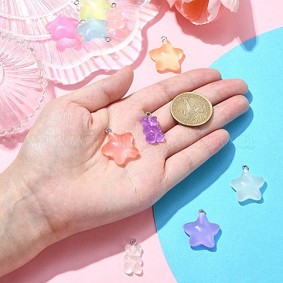 10шт 10 стиля светящиеся прозрачные подвески из смолы RESI-YW0001-80-1