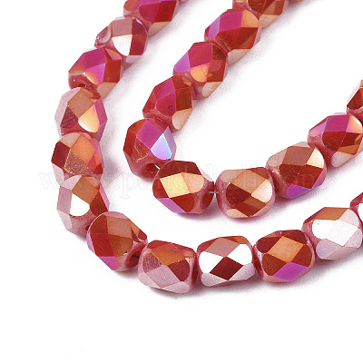 Стеклянные бусины с гальваническим покрытием  X-EGLA-N002-13-A15-1