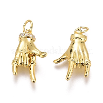 Латунные микропаве прозрачные подвески с фианитом ZIRC-O035-12G-1