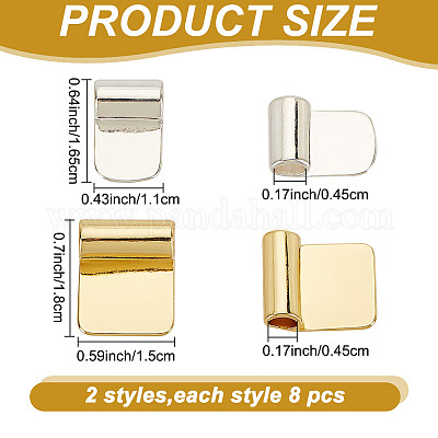 16 шт. 2 стиля стойки с покрытием из латуни с клеевым соединением плоские скобы KK-AR0004-15-1