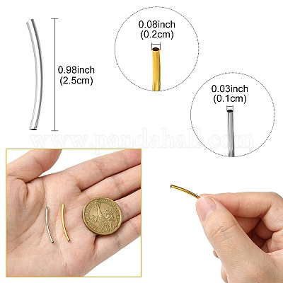 100шт 2 цвета латунные бусины трубки TIBEB-YW0001-21-1