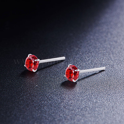 925 серебряная серьга-гвоздик с четырьмя зубцами JE420C-01-1