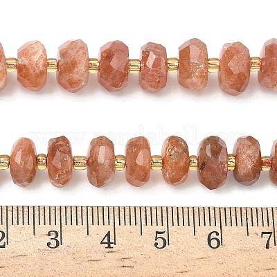 Натуральный Sunstone бисер пряди G-L642-J01-03-1