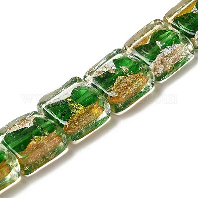 Бусины ручной работы из золотой и серебряной фольги в технике лэмпворк FOIL-C001-01B-03-1