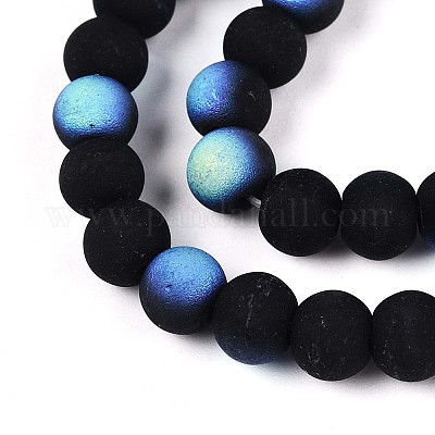 Нити из матовых непрозрачных стеклянных бусин GLAA-T032-P6mm-MBB01-1