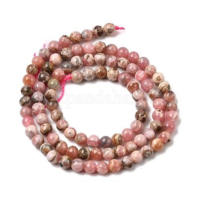 Натуральные бусины из родонита&nbsp;G-A293-B02-4mm-1