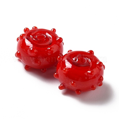 Ручной работы ухабистым Шарики Lampwork LAMP-E023-06A-1