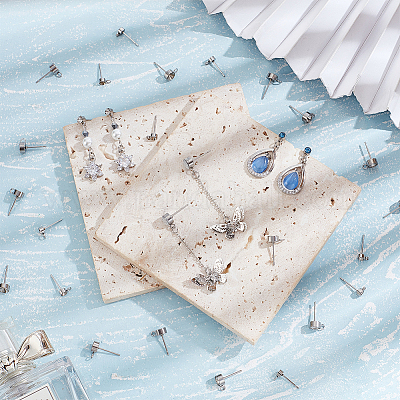 80 шт. 4 стиля фурнитуры для сережек-гвоздиков из нержавеющей стали 201 и 304 STAS-OC0001-15-1