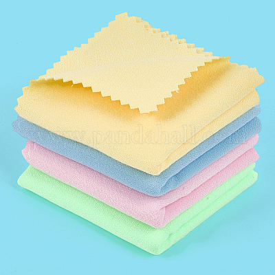 8 шт. 4-х цветная салфетка из микрофибры для чистки музыкальных инструментов AJEW-CN0004-28-1