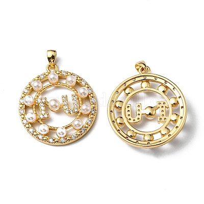 Подвески из искусственного жемчуга KK-P235-10G-1