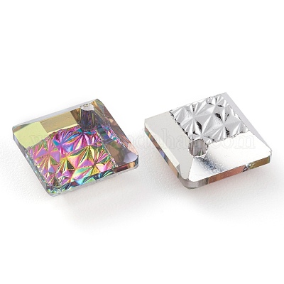 Подвески из тисненого стекла со стразами GLAA-J101-03A-001VO-1