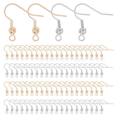 Wholesale DICOSMETIC 140Pcs Earring Fish Hook 2 Colors French Hooks with  2mm Coil and Ball Real Gold & Platinum Plated Ear Wires Brass Earring Hooks  for Earring Jewelry Making 