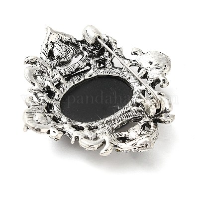 Брошь в виде ромба из ретро-сплава со стразами JEWB-B022-01AS-02-1