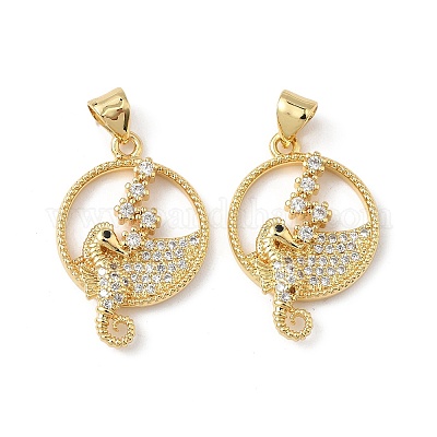 Латунные микро проложить кубического циркония подвески KK-S337-03G-1