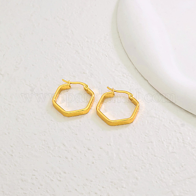 Серьги-кольца из нержавеющей стали с шестигранной головкой EQ3047-4-1