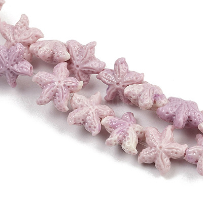 Нити резных бусин синтетического коралла SHEL-K007-18B-1