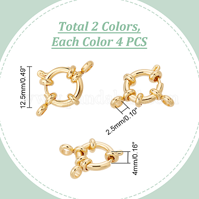 8 шт. 2-х цветные пружинные застежки из нержавеющей стали 304 STAS-UN0022-18-1