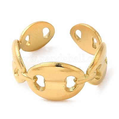 Кольца-манжеты овальные полые открытые из нержавеющей стали 304 для женщин RJEW-D012-02G-1