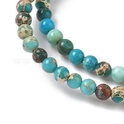 Нити бусин из окрашенного натурального регалита/императорской яшмы/морского осадка яшмы G-B124-C05-02-1