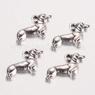 Подвески из сплава в тибетском стиле для собак/такс TIBEP-2547-AS-FF-1