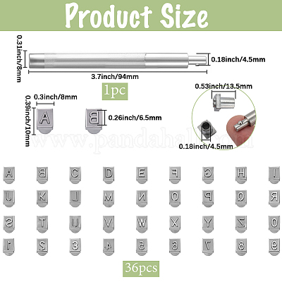 Наборы инструментов для тиснения кожи с буквами и цифрами TOOL-WH20012-002B-1