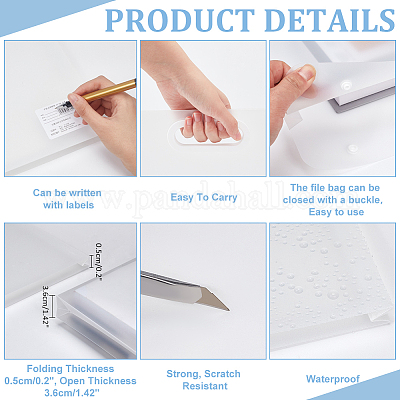 Прямоугольная водонепроницаемая пластиковая папка для портфолио ABAG-WH0046-18-1
