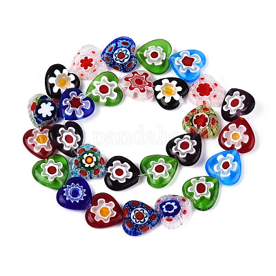 Ручной работы millefiori стеклянные бусины нитки LAMP-T022-08-1