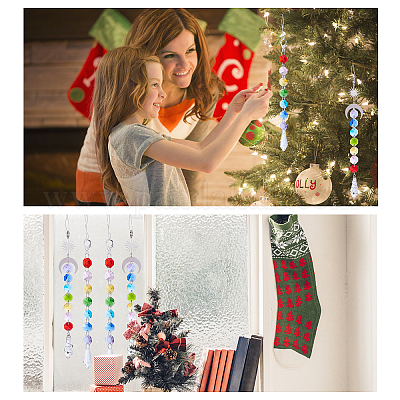 6 шт. 2 стиля гальванизированных восьмиугольных стеклянных бусин подвесные украшения HJEW-SC0001-32-1