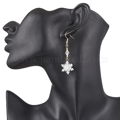 Стеклянные бусины серьги dnagle EJEW-MZ00501-01-1