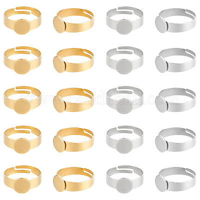 20 шт. 2 стиля регулируемых колец для пальцев из нержавеющей стали 304 STAS-UN0057-19B-1