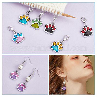 Кулон с принтом собачьей лапы маркеры петель HJEW-AB00347-1