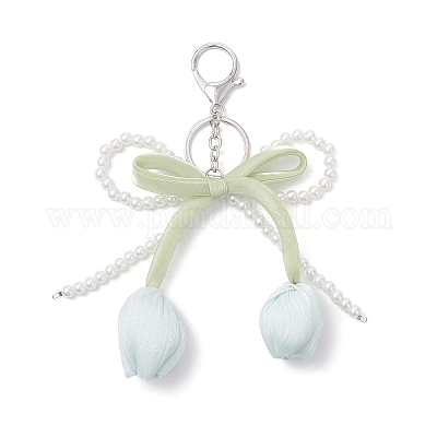 2 шт. двухцветный тканевый брелок в виде двухголового тюльпана KEYC-JKC01422-1