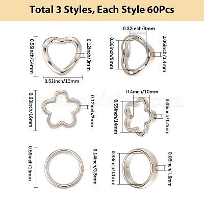 180шт 3 стиля ccb пластиковая рамка для бусин CCB-SP0001-08P-1