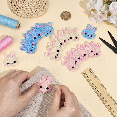 30 шт. вязаные аппликации из пряжи кролика двух цветов DIY-MA0006-86-1