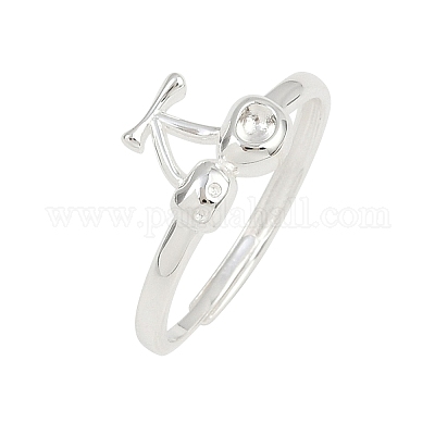 925 регулируемое кольцо из стерлингового серебра для женщин RJEW-P157-01S-1