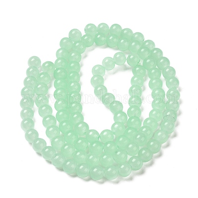 Выпечки окрашены имитация нефрита стекловолокна круглый шарик X-DGLA-Q021-8mm-22-1