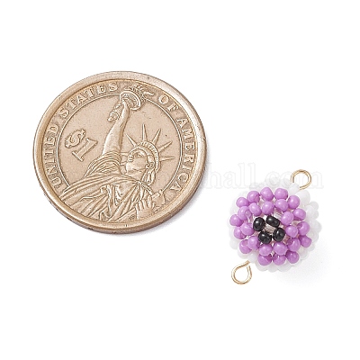 Подвески-шармы в форме круглого глаза из стеклянных бусинок и стеклянных семян на Хэллоуин PALLOY-MZ00948-06-1