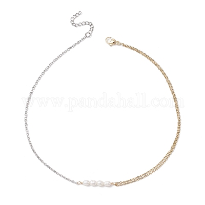 Подвеска из натурального культивированного пресноводного жемчуга с бусинами из риса NJEW-JN05681-1