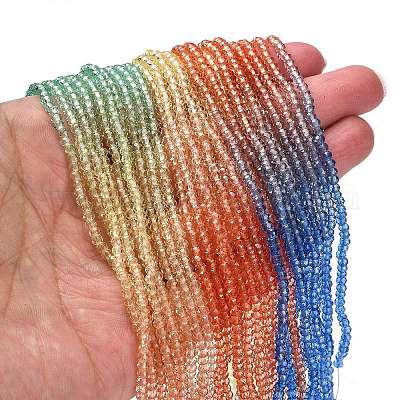 Прозрачные окрашенные стеклянные бусины X1-DGLA-A034-T2mm-A02-1