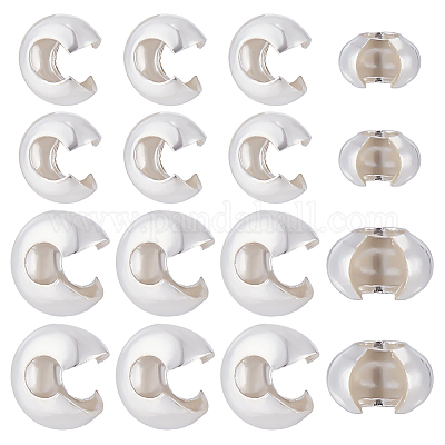 30 шт. 2 стиля 925 крышки для бусин из стерлингового серебра STER-ME0001-32-1