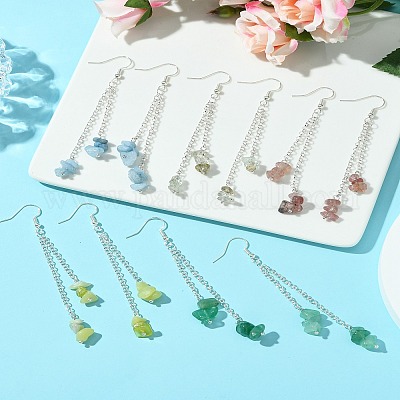 5 пара латунных сережек-подвесок EJEW-FS00039-1